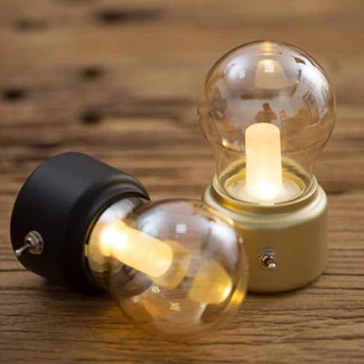 LED Bulb Night Light Retro USB Rechargeable Battery Mood Luminaire Writing Desk Table Lights Portable Bedside Lamp Energy Saving Bedroom Lamp, High Light Transmission Lamp, Study Table Desk Lamp - Memories InsiteFlam Bulb Lamp JP08